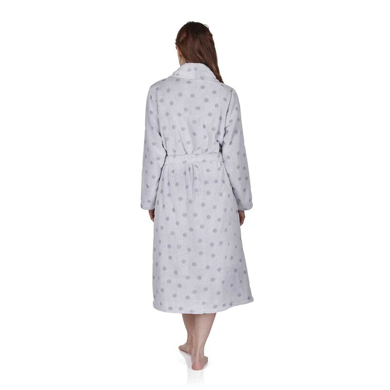 La Marquise Plush Polka Shawl Collar Robe image number 1